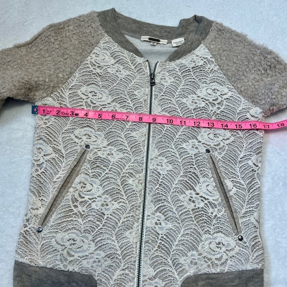 Miss Me Boucle & Lace Wool Blend Bomber Jacket - Small - Picture 9 of 9